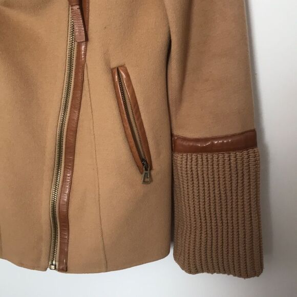 Mackage wool camel leather trim coat S - Picture 6 of 11
